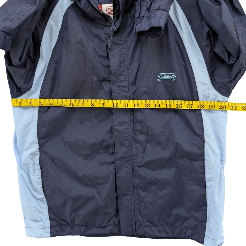 Coleman Rain Jacket Womens Navy Blue Nylon Hooded Full Zip Waterproof Size S/M - Picture 7 of 9